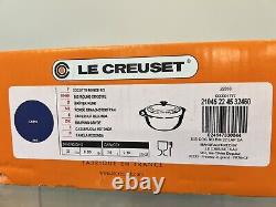 Le Creuset Cocotte Ronde Large, 6-3/4 Qt Magnifique Lapis NEUVE JAMAIS UTILISÉE