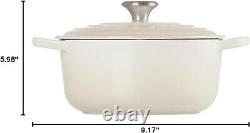 Le Creuset Cocotte Ronde en Fonte Émaillée Signature, 3,5 qt. Meringue