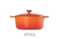 Le Creuset Cocotte Ronde en Fonte Émaillée Signature, 5,5 Quart, Flamme