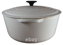 Le Creuset Cocotte en Fonte Émaillée Blanche 5,5 L avec Couvercle Ustensiles de Cuisine Classiques