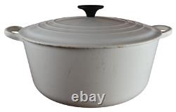 Le Creuset Cocotte en Fonte Émaillée Blanche 5,5 L avec Couvercle Ustensiles de Cuisine Classiques