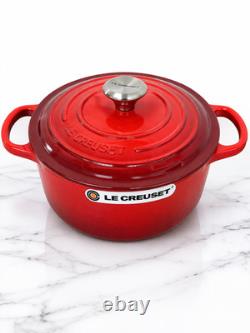 Le Creuset Cocotte en fonte avec couvercle 5,5 qt 26 cm Cerise rouge, France