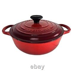 Le Creuset Cocotte en fonte rouge #24 avec couvercle 4,5 L. Fabriqué en France EUC