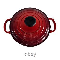 Le Creuset Cocotte en fonte rouge #24 avec couvercle 4,5 L. Fabriqué en France EUC