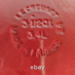 Le Creuset Cocotte en fonte rouge #24 avec couvercle 4,5 L. Fabriqué en France EUC