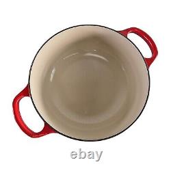Le Creuset Cocotte en fonte rouge #24 avec couvercle 4,5 L. Fabriqué en France EUC