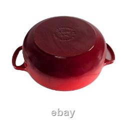Le Creuset Cocotte en fonte rouge #24 avec couvercle 4,5 L. Fabriqué en France EUC