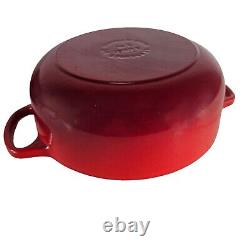 Le Creuset Cocotte en fonte rouge #24 avec couvercle 4,5 L. Fabriqué en France EUC