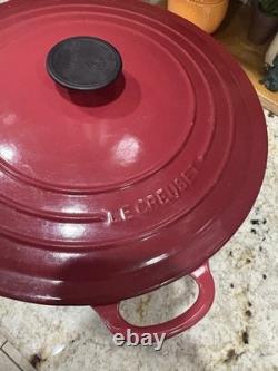 Le Creuset Cocotte ronde en fonte émaillée rouge de 7,25 pintes avec couvercle, France n° 30