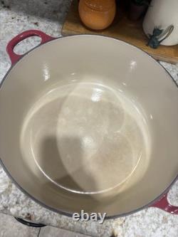 Le Creuset Cocotte ronde en fonte émaillée rouge de 7,25 pintes avec couvercle, France n° 30
