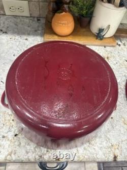 Le Creuset Cocotte ronde en fonte émaillée rouge de 7,25 pintes avec couvercle, France n° 30