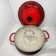 Le Creuset Cocotte Taille 30 / 12 ? Rouge Flamme En Fonte &eacute;maill&eacute;e Avec Couvercle En Verre Offert