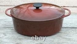 Le Creuset Cousances cocotte ovale en fonte avec couvercle, châtaigne, 6,5 qt