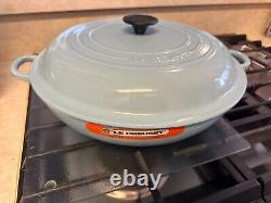 Le Creuset Deuxième Choix Braiser en Fonte Émaillée Teal #32 Cocotte Néerlandaise 5qt. Nouveau