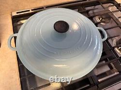 Le Creuset Deuxième Choix Braiser en Fonte Émaillée Teal #32 Cocotte Néerlandaise 5qt. Nouveau