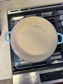 Le Creuset Deuxième Choix Braiser en Fonte Émaillée Teal #32 Cocotte Néerlandaise 5qt. Nouveau