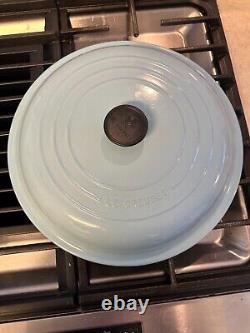 Le Creuset Deuxième Choix Braiser en Fonte Émaillée Teal #32 Cocotte Néerlandaise 5qt. Nouveau