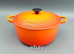 Le Creuset France #22 Cocotte en fonte émaillée orange flamme avec couvercle 3,5 litres