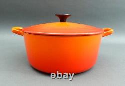 Le Creuset France #22 Cocotte en fonte émaillée orange flamme avec couvercle 3,5 litres