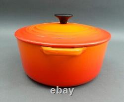 Le Creuset France #22 Cocotte en fonte émaillée orange flamme avec couvercle 3,5 litres