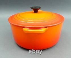 Le Creuset France #22 Cocotte en fonte émaillée orange flamme avec couvercle 3,5 litres