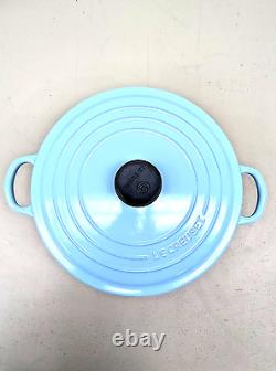 Le Creuset France #26 Cocotte Ronde en Fonte Bleu Ciel Pour Bébé Avec Couvercle