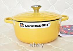Le Creuset Signature 20 cm 2,25 qt cocotte en fonte Camomille jaune pastel / cadeau de Pâques