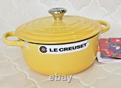 Le Creuset Signature 20 cm 2,25 qt cocotte en fonte Camomille jaune pastel / cadeau de Pâques