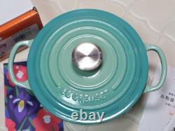 Le Creuset Signature Cocotte Cool Mint 18cm 2Qt en Fonte avec Bouton Argent