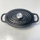 Le Creuset Signature Cocotte Ovale 17 Cm Noir Mat Bouton Argent 0,9 L Non Utilisé