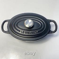 Le Creuset Signature Cocotte Ovale 17 cm Noir Mat Bouton Argent 0,9 L Non Utilisé