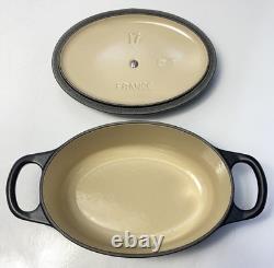 Le Creuset Signature Cocotte Ovale 17 cm Noir Mat Bouton Argent 0,9 L Non Utilisé