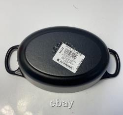 Le Creuset Signature Cocotte Ovale 17 cm Noir Mat Bouton Argent 0,9 L Non Utilisé