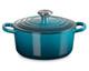 Le Creuset Signature Cocotte Ronde 18 Cm Vert Sarcelle Profond Bouton Argent&eacute; Cocotte En Fonte Jpn Neuve