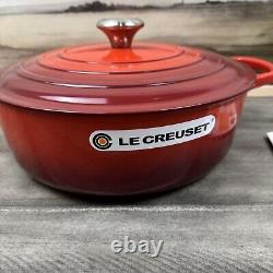 Le Creuset Signature Cocotte Ronde Émaillée en Fonte Large de 6,75 L Rouge