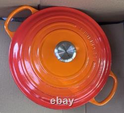 Le Creuset Signature Cocotte Ronde en Fonte Émaillée 7,25 Qt Orange Flamme