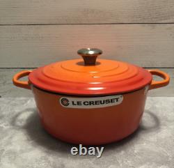 Le Creuset Signature Cocotte en Fonte 5,5 Quart, Orange Flamme NEUF