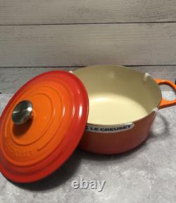 Le Creuset Signature Cocotte en Fonte 5,5 Quart, Orange Flamme NEUF