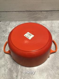 Le Creuset Signature Cocotte en Fonte 5,5 Quart, Orange Flamme NEUF