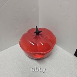 Le Creuset cocotte tomate 2,25 qt en fonte rouge, faitout hollandais neuf sans boîte, rare