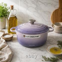 Le Creuset faitout rond en fonte 5,5 qt Bleu Provence Campanule France n°26 neuf LC