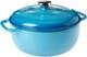 Lodge 6 Quart Cocotte En Fonte &Eacute;maill&eacute;e Avec Couvercle Bleu Ma&iuml;s Double