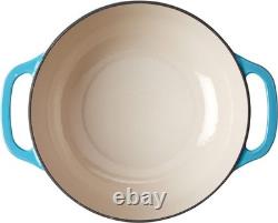 Lodge 6 Quart Cocotte en Fonte Émaillée avec Couvercle Bleu Maïs Double