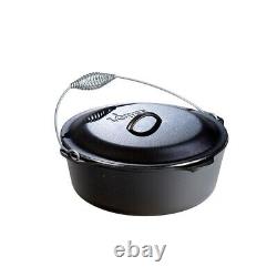 Lodge 9 Quart Cocotte en Fonte. Pot en Fonte Pré-assaisonné avec Couvercle et Fil.