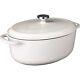 Lodge Cocotte Ovale 7qt Émail Blanc Huître