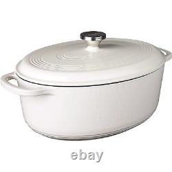 Lodge Cocotte Ovale 7qt Émail Blanc Huître