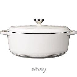 Lodge Cocotte Ovale 7qt Émail Blanc Huître