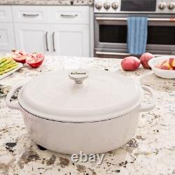 Lodge Cocotte Ovale 7qt Émail Blanc Huître