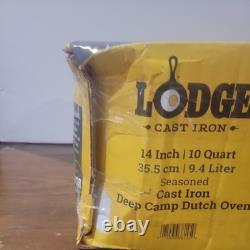 Lodge L14DCO3 Faitout en Fonte Pré-assaisonné avec Couvercle de 10 Qt Taille 14