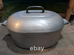 Magnalite Wagner Ware 4265 Rôtisseur Ovale Casserole Hollandaise Avec Grille Et Couvercle 8 Qt